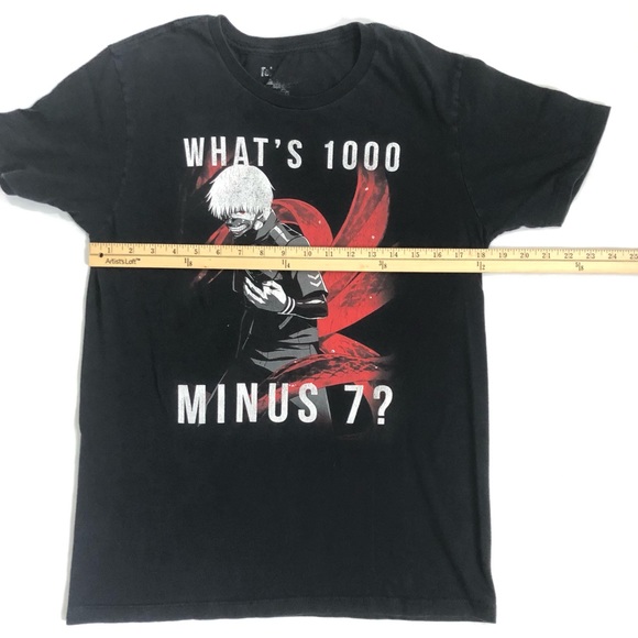 Tokyo Ghoul what’s 1000 minus 7? Anime Mens/unisex black t shirt size medium - Picture 5 of 10
